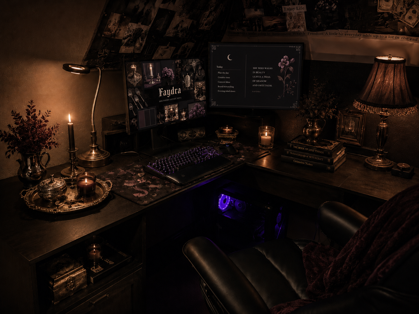 Faydra Black's creator desk setup